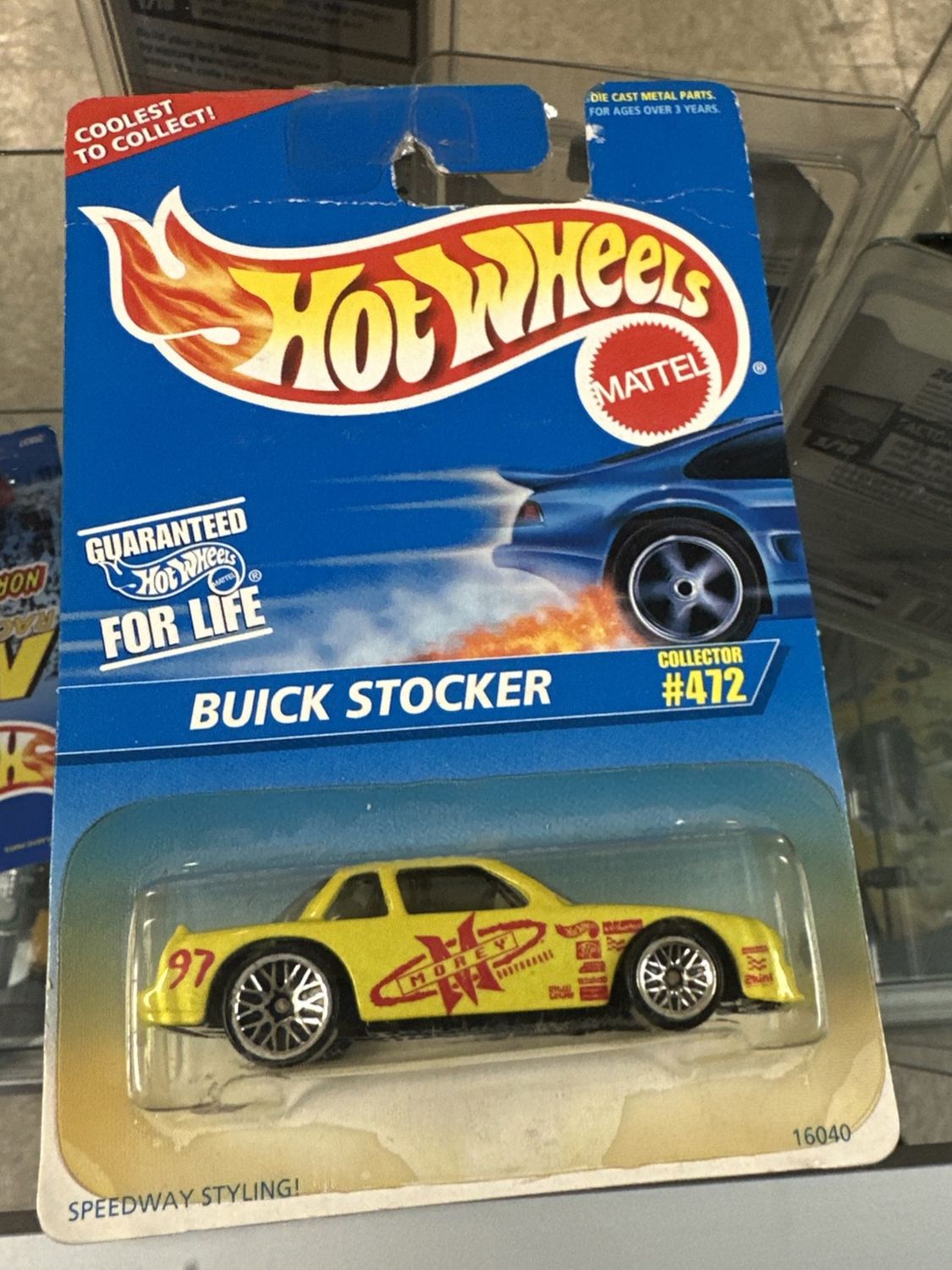 1996 Hot Wheels Buick Stocker Collector #472 Yellow 5sp 5 Spoke 16040 Morey