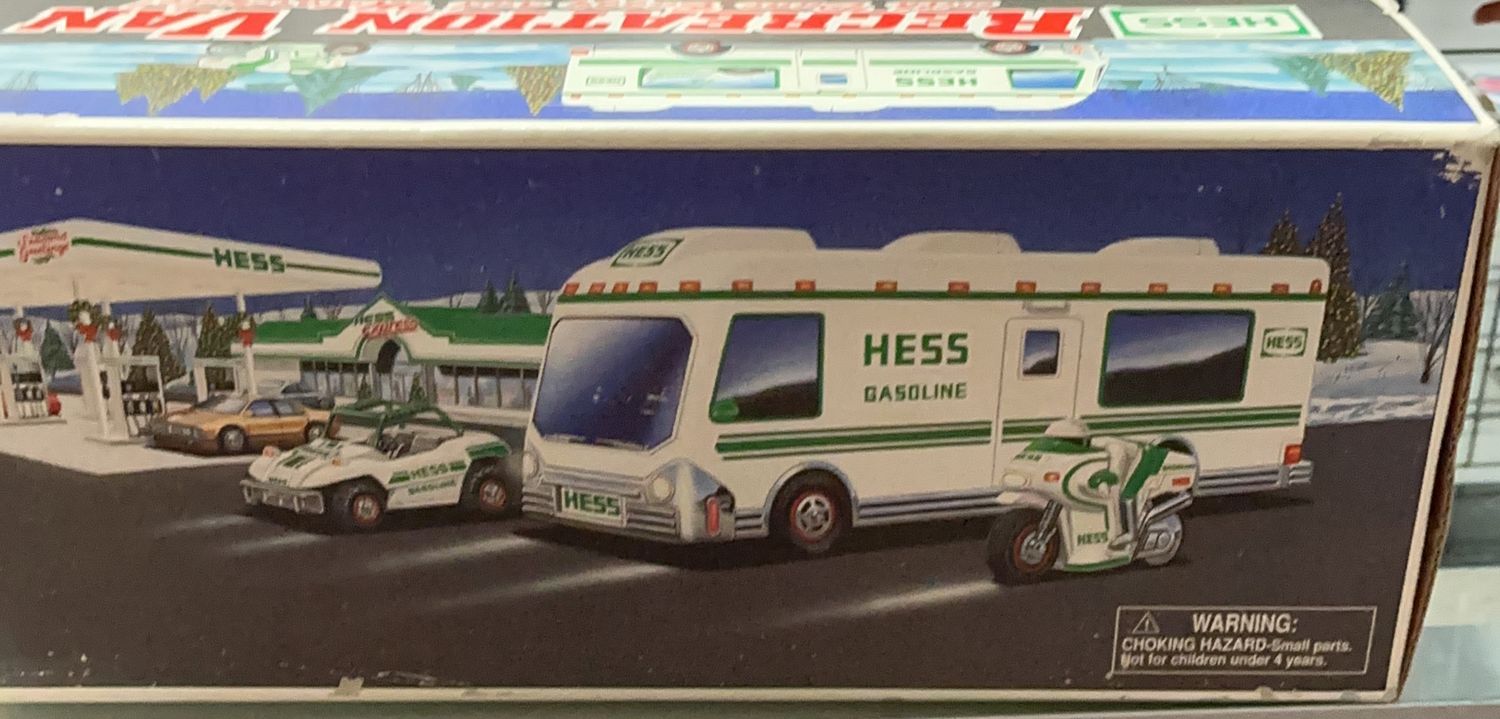 RARE VINTAGE Hess 1998 Recreation Van Toy Truck w/ Dune Buggy &amp; Trailer MIB