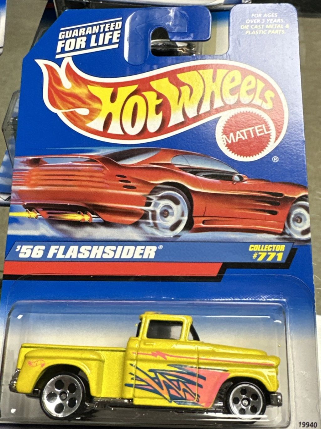 Hot Wheels '56 Flashsider, Yellow  Collector #771, 19940