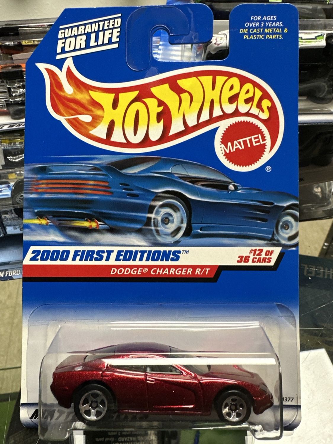 2000 Hot Wheels #72 First Editions 12/36 DODGE CHARGER R/T Red w-Chrome 5 Spokes