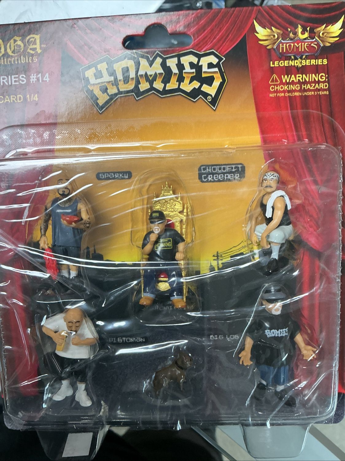 Homies 6 Count 1.75" Series 14 Blister Card #1 DGA Sealed Chicano Lowrider Aztec