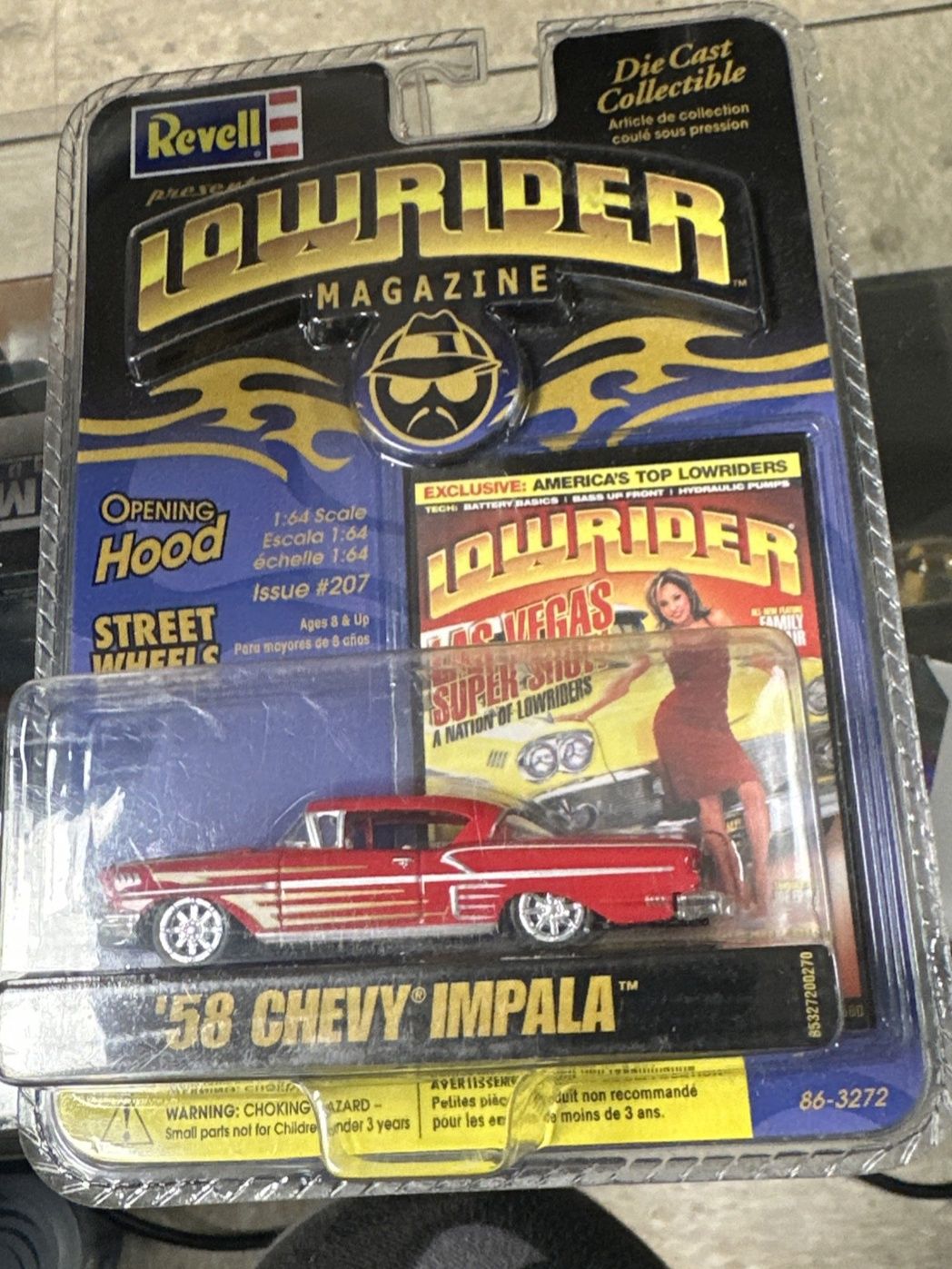 Revell Lowrider '58 Red Chevy Impala Opening Hood 1/64 Scale Issue #207