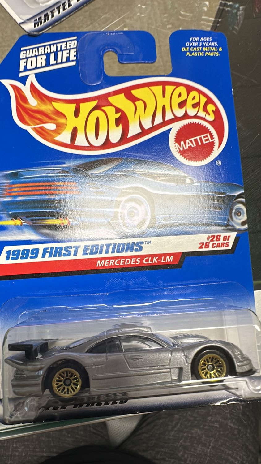 1999 Hot Wheels #926 First Edition 26/26 MERCEDES CLK-LM Gray w/Gold Lace Spokes
