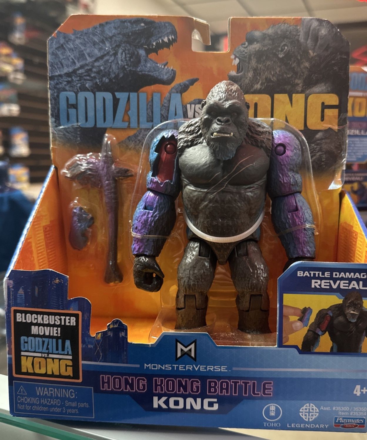 Playmates Monsterverse Godzilla vs Kong 15cm 6" Hong Kong Battle Kong RARE