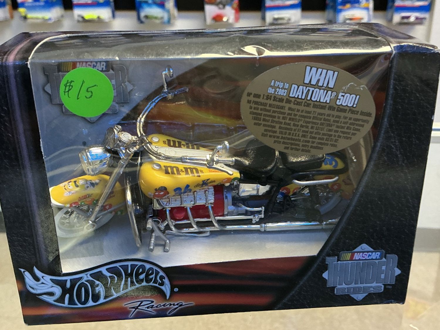 NEW 2002 Hot Wheels Racing Thunder Rides #36 M&amp;M's Motorcycle 1:18