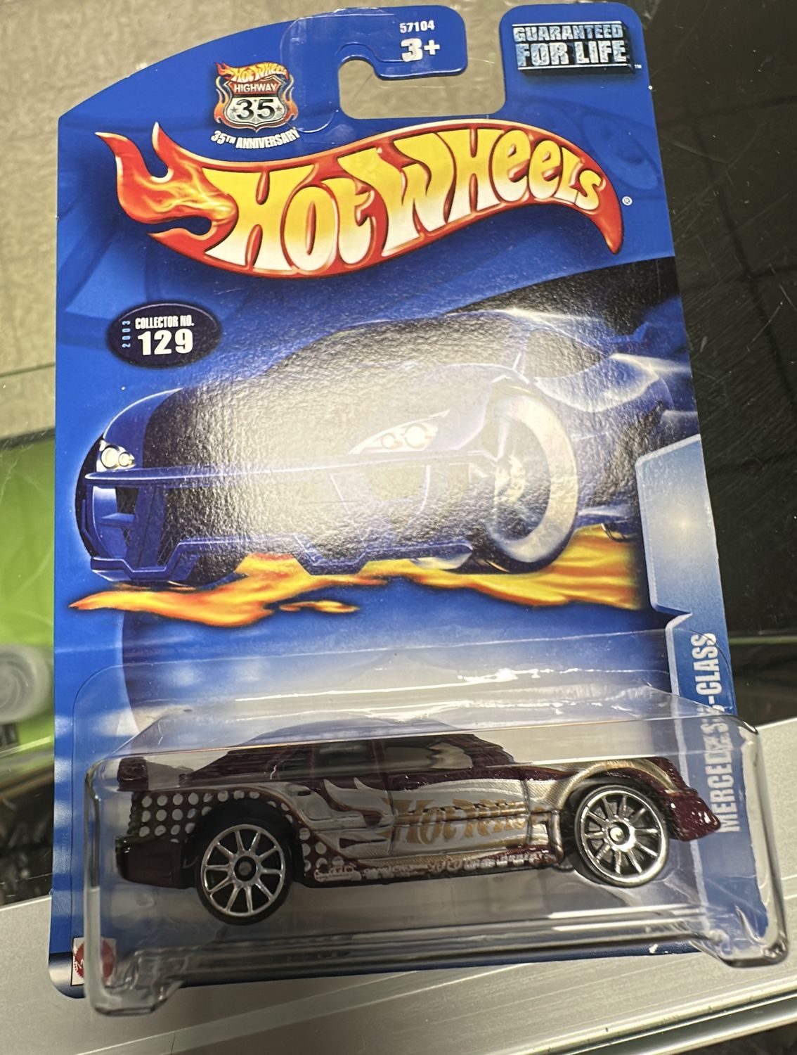 2003 Hot Wheels Mainline/Collector #129 Mercedes C-Class Burgundy w/Chrome 10 Sp