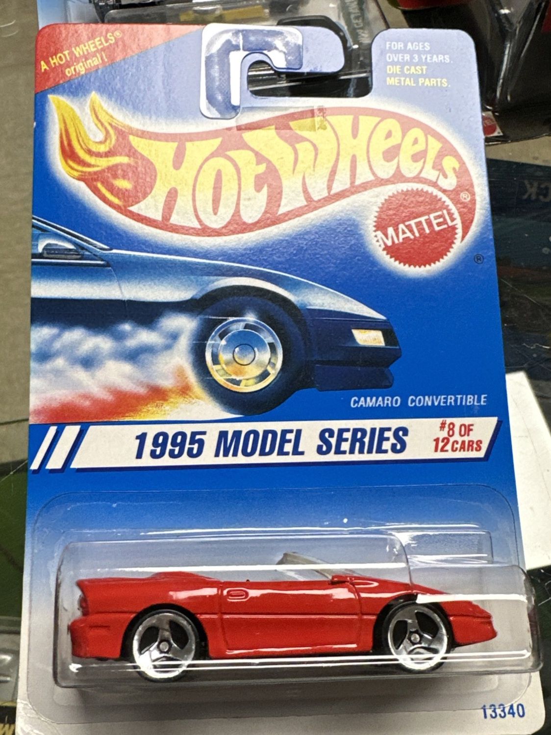 Hot Wheels Camaro Convertible #344 Model Series 8 of 12 Red Die-Cast Car 1995