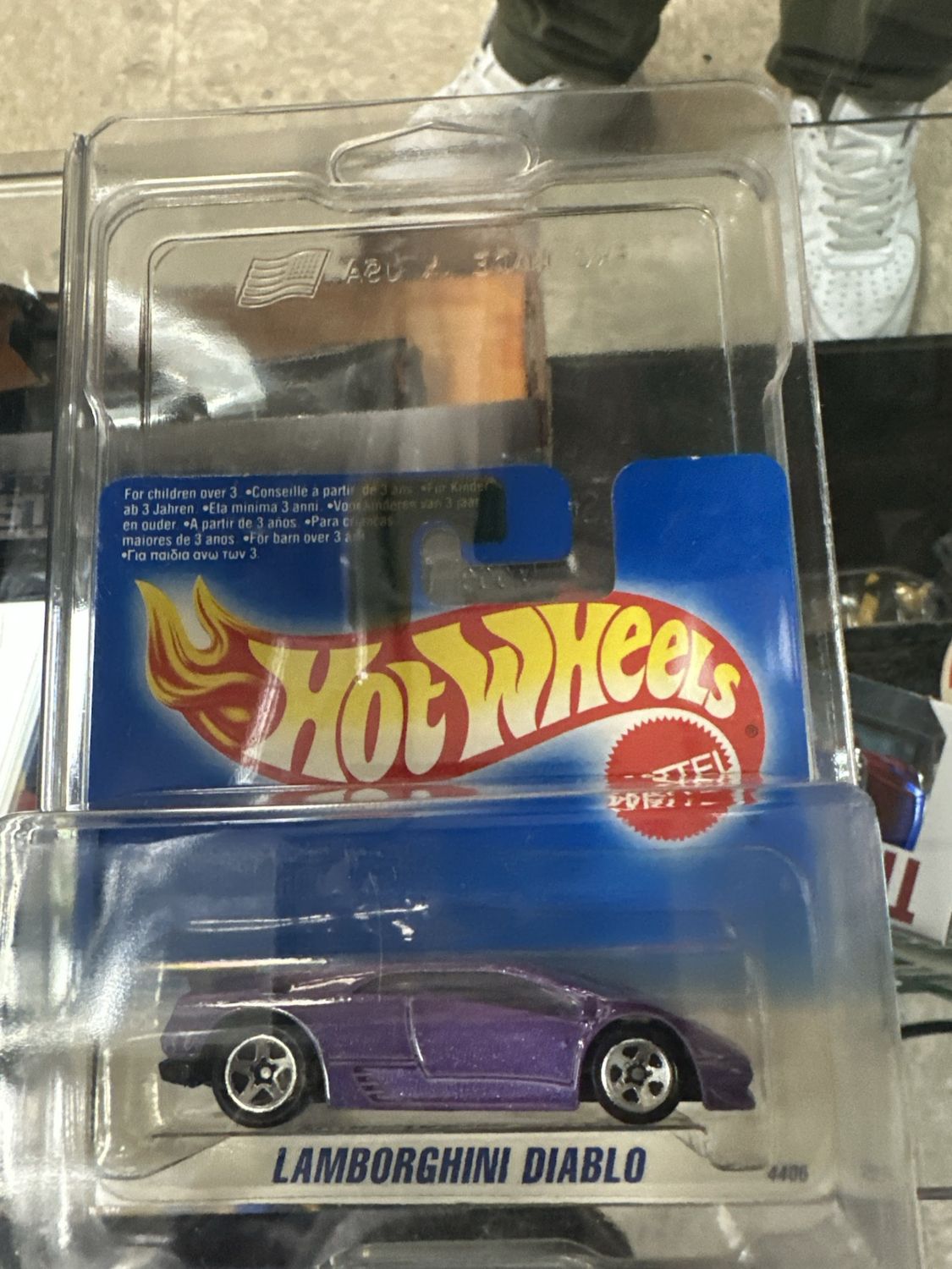 1995 Hot Wheels Lamborghini Diablo Purple 5SP 4406 Collector 227 Short Card