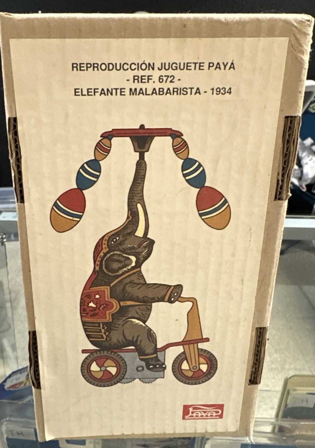 Vintage Tin Litho 1934 Reproduction Circus Elephant W/Certificate of Ownership