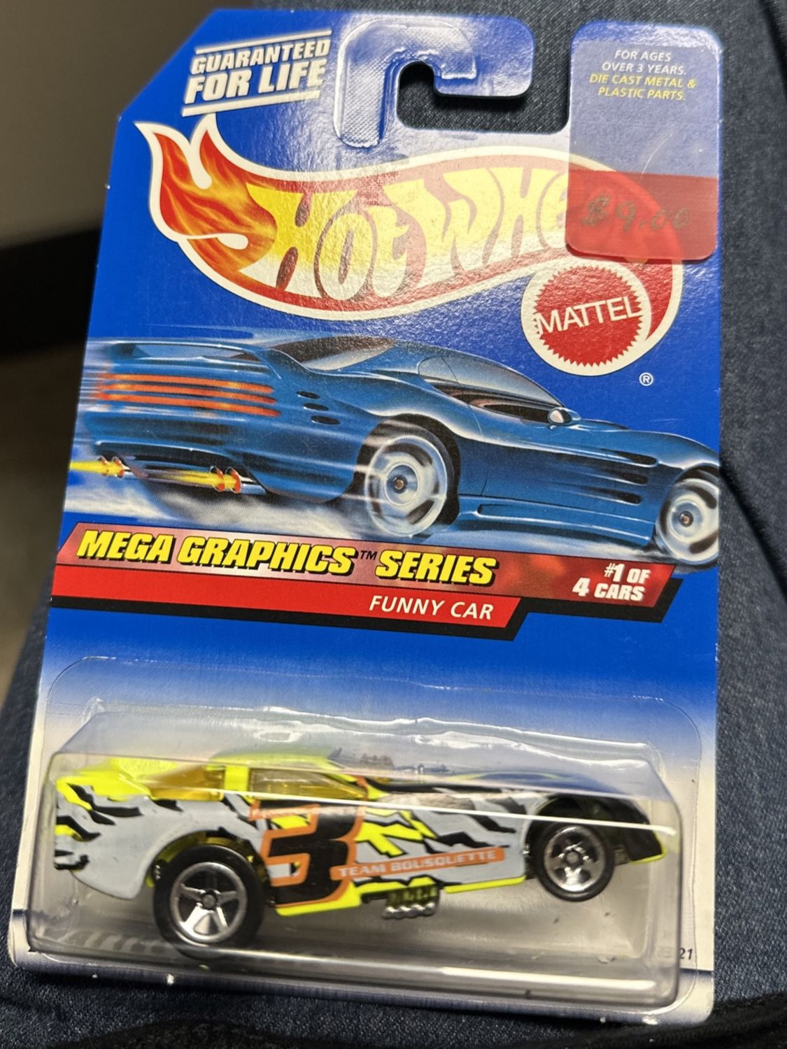 1999 Vintage Hot Wheels  Mega Graphics Series 1/4 FUNNY CAR Neon Green