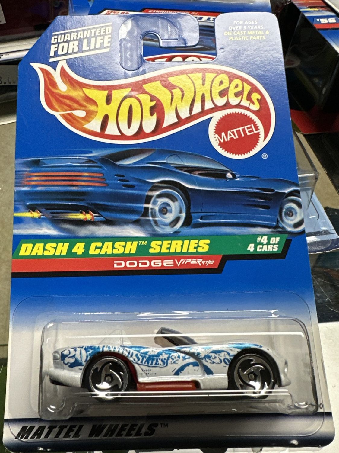 Hot Wheels 1997 Dash 4 Cash Dodge Viper Rt/10 #724 Dw3 Black China Base