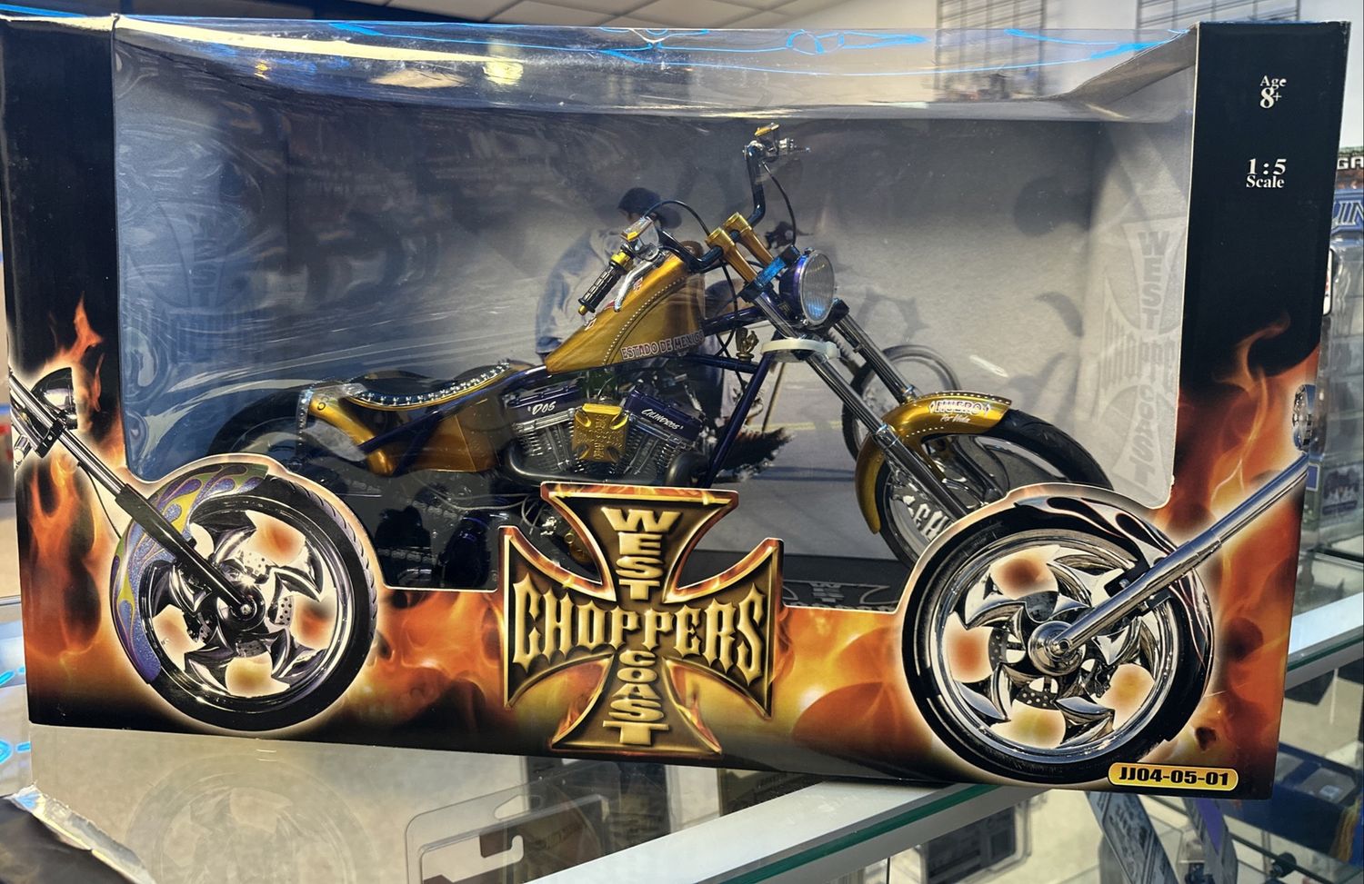 WEST COAST CHOPPERS 1:5 SCALE PENNY SAVED GOLD DIE CAST MOTORCYCLE JESSE JAMES