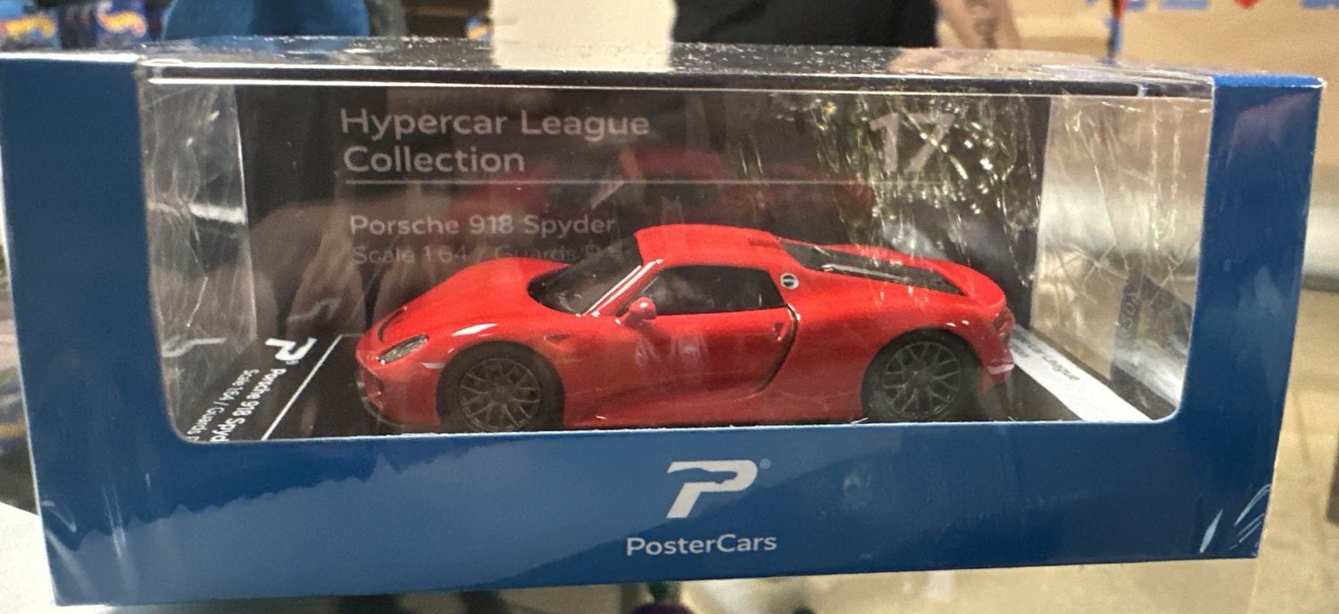 Red Porsche 918 Spyder #17 Die-cast 1:64 By PosterCars Hypercar League 