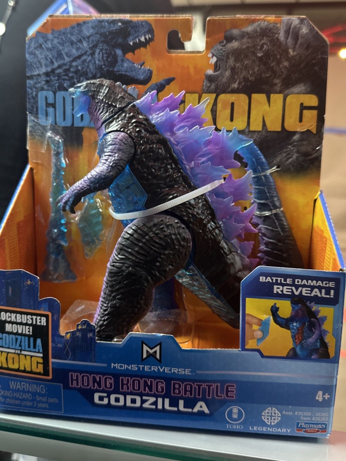 Playmates Toys Godzilla vs Kong Hong Kong Battle GODZILLA Battle Damage 6” 2021
