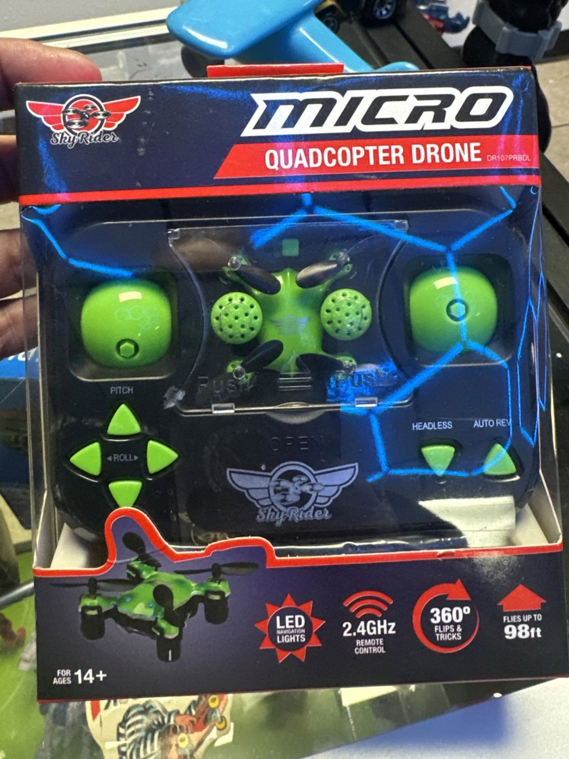 SKY RIDER MICRO QUADCOPTER DRONE  Green 360° FLIPS &amp; TRICKS! 