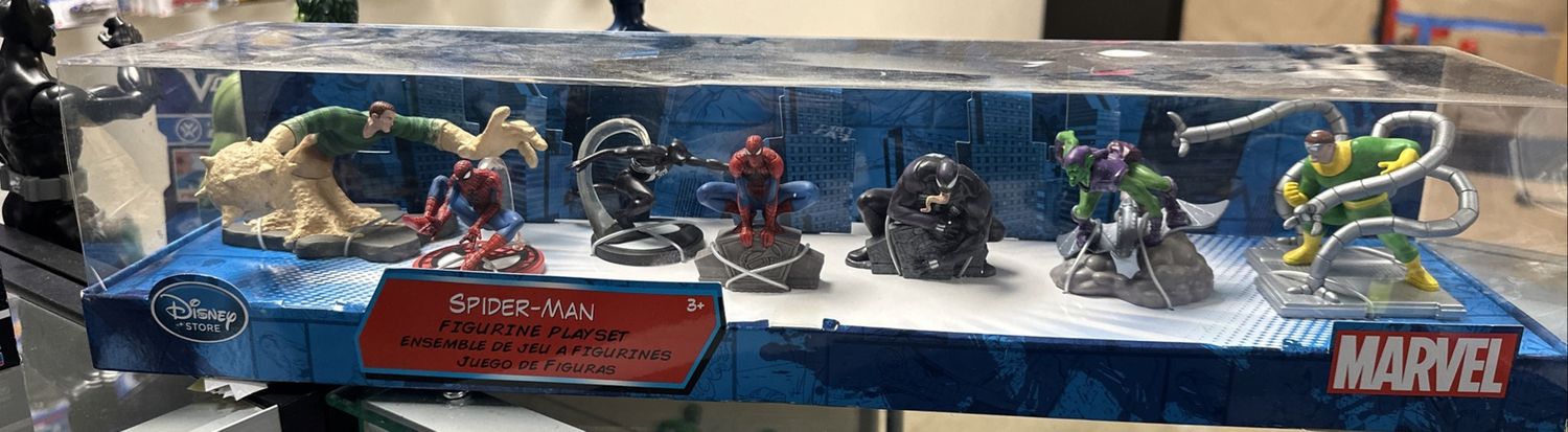 Disney Store Marvel Spider-Man Exclusive 7 Piece PVC Figure Figurine Set
