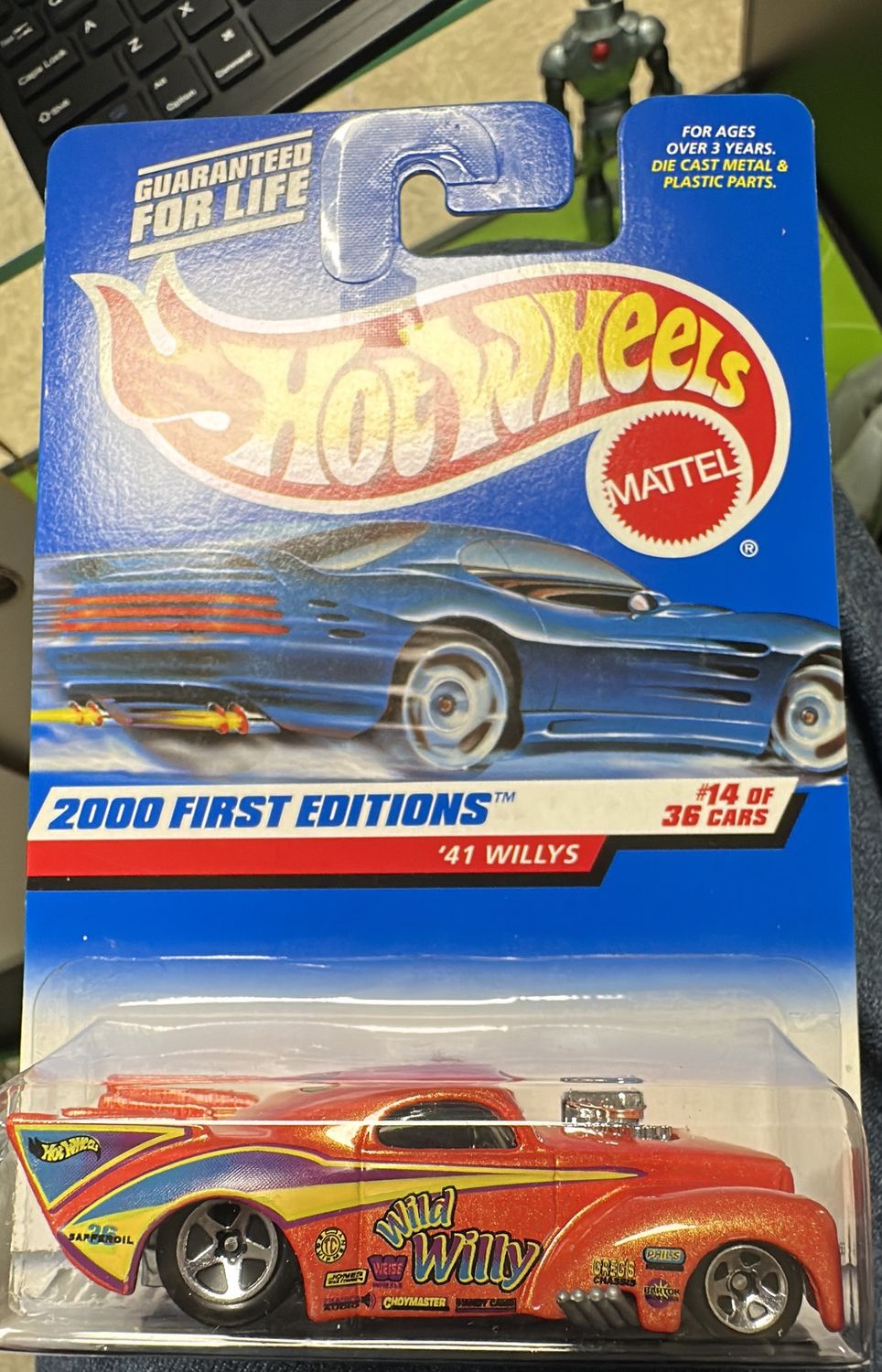 Hot Wheels 2000 First Editions  41 Willys  Wild Willy Drag Car 1/64 New 14/38