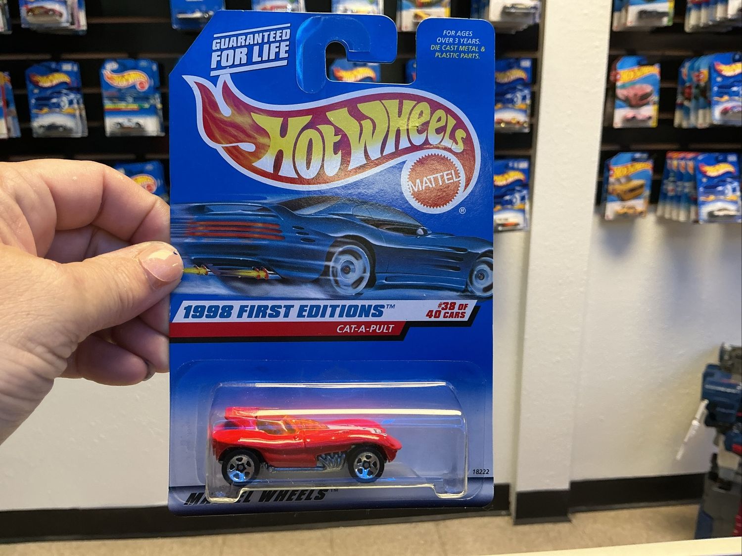 1998 Hot Wheels #681 First Editions 38/40 CAT-A-PULT Red w/Chrome 5 Spoke Wheels