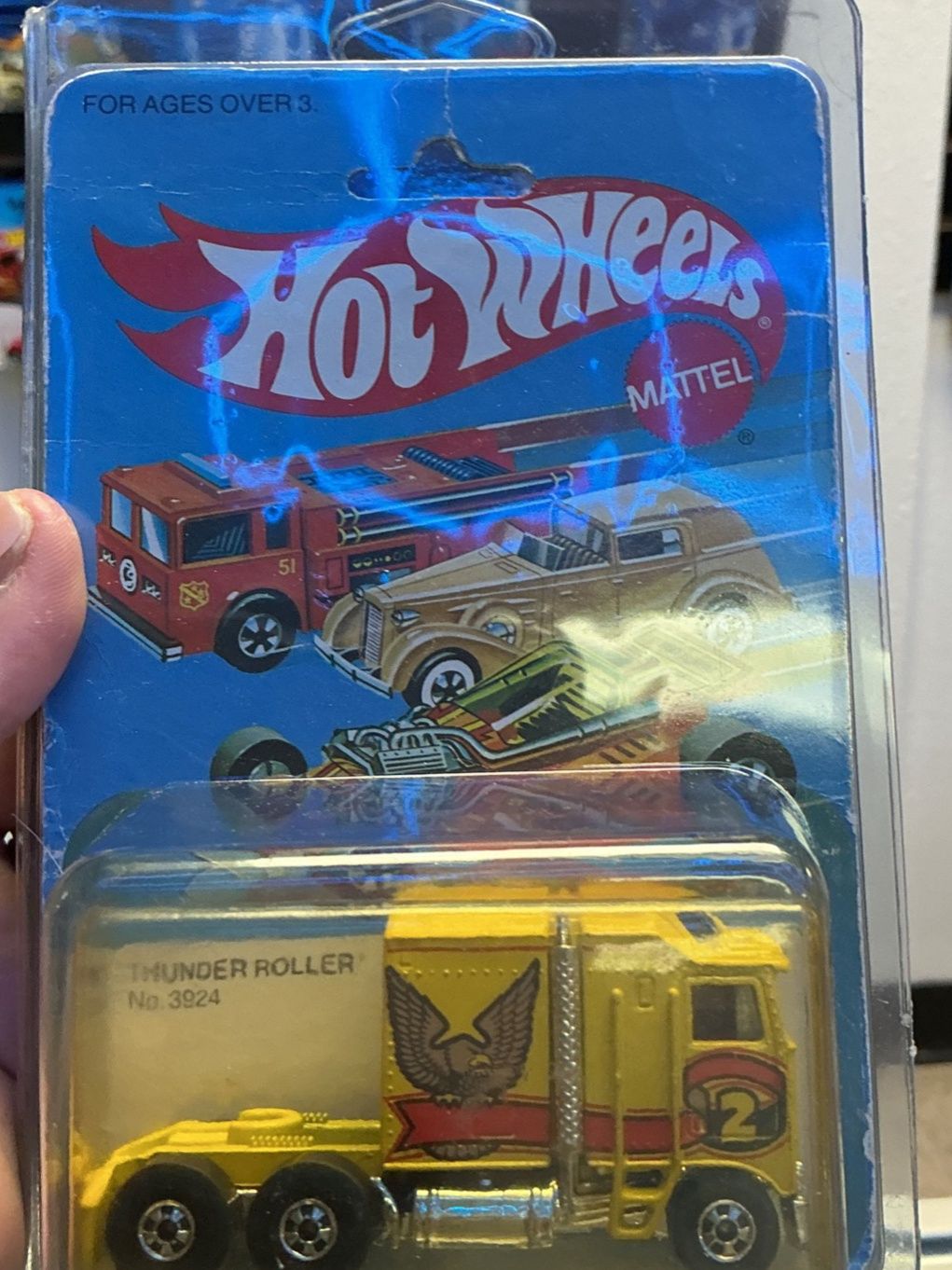 1983 Hot Wheels Vtg. Yellow Thunder Roller BW HK #3924 With Protector