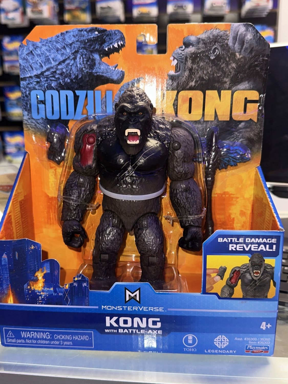 Playmates GVK Godzilla vs Kong 6" Kong w/ Battle Axe Figure Monsterverse
