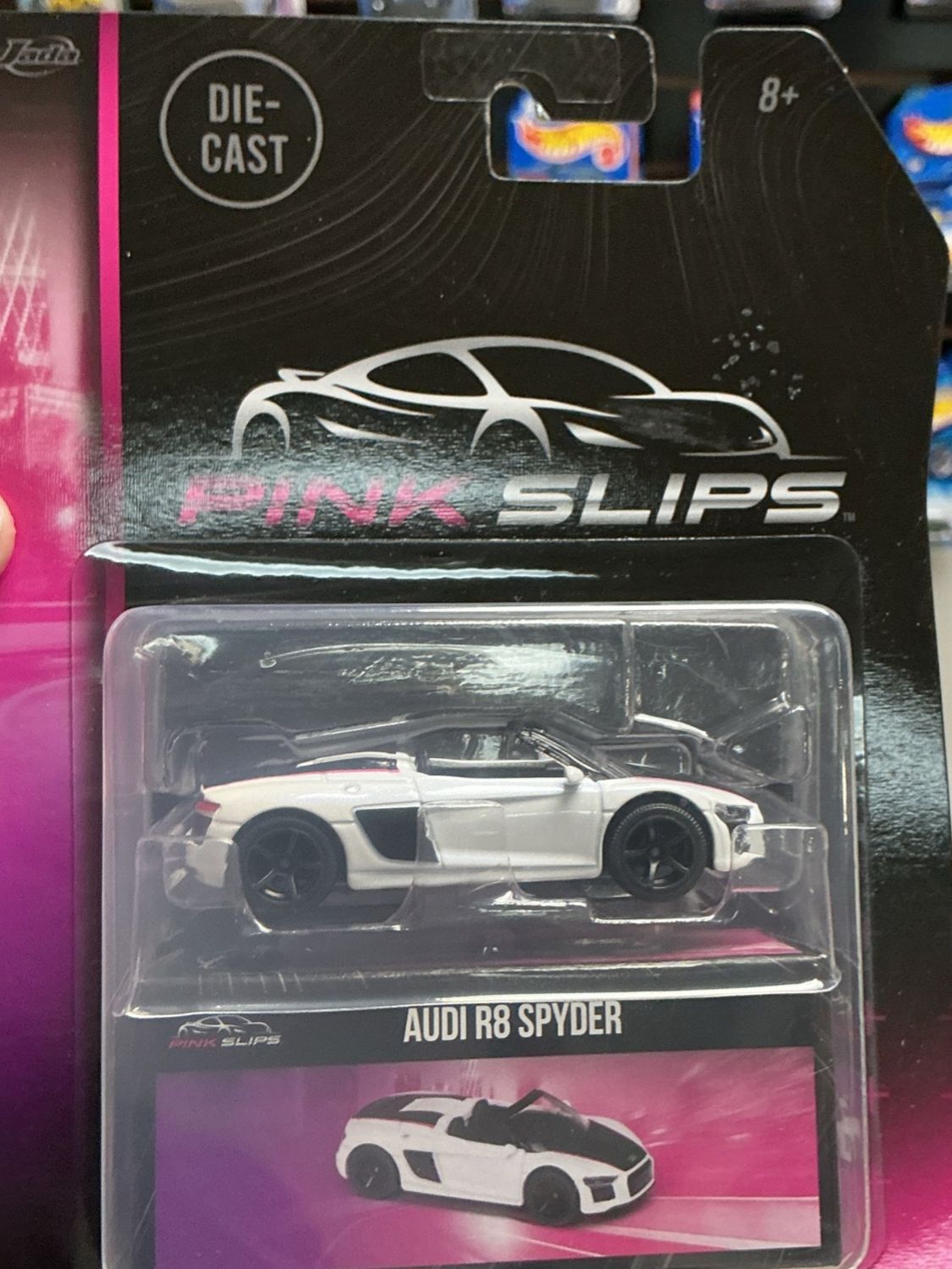 Jada Toys  Pink Slips  Audi R8 Spyder  White 1:64 Collectors Box