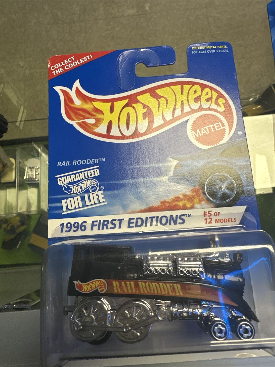 ** VINTAGE HOT WHEELS FIRST EDITIONS RAIL RODDER ~ BLACK LOCOMOTIVE