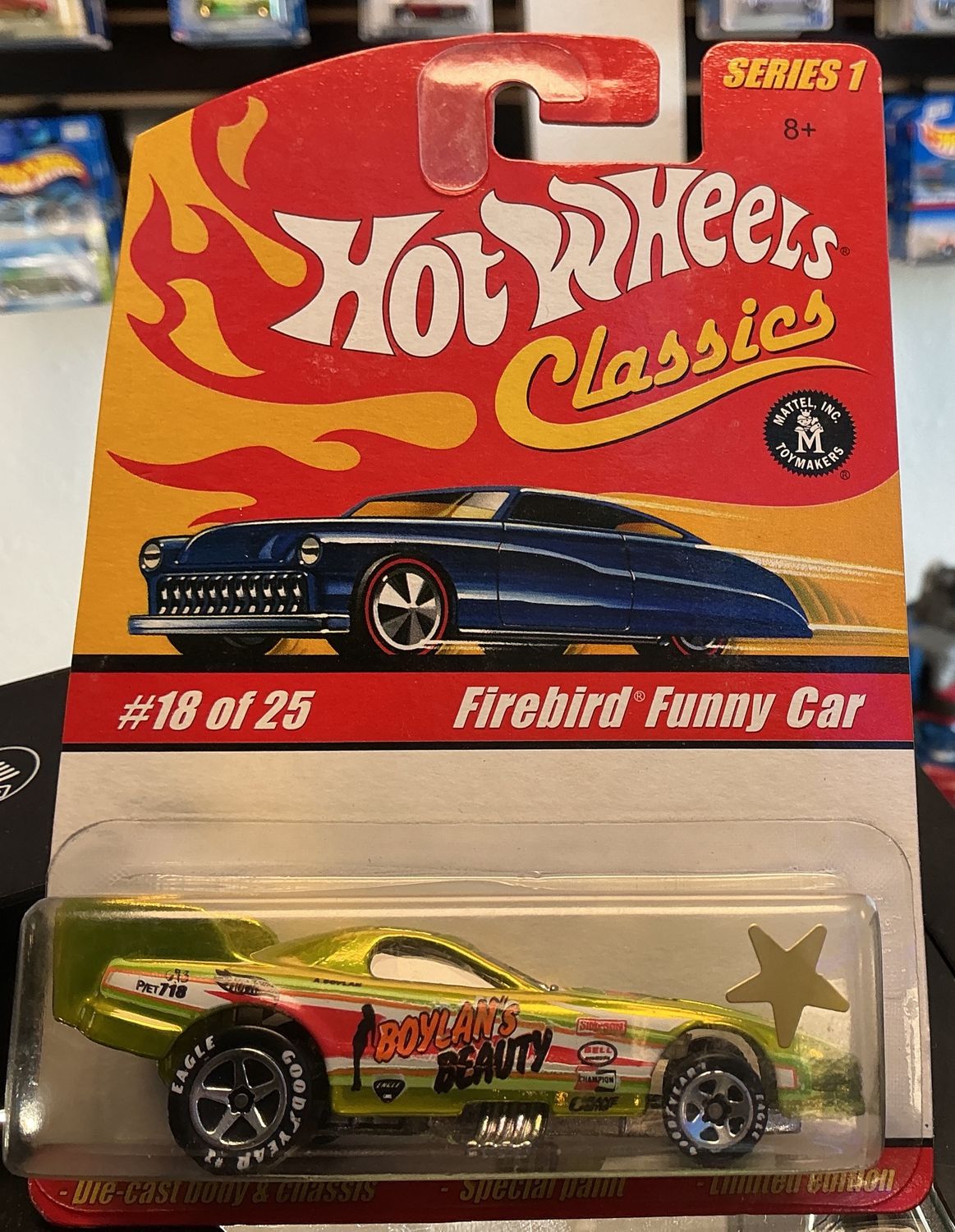 The hot wheels Classics, Firebird, funny car green