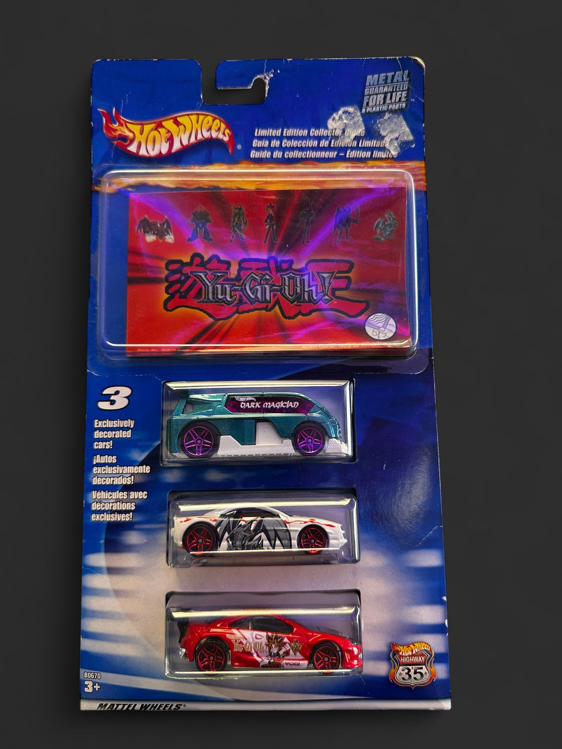 Hot Wheels Yu-Gi-Oh! 3 Pack With Limited Edition Collector Guide 2001 New