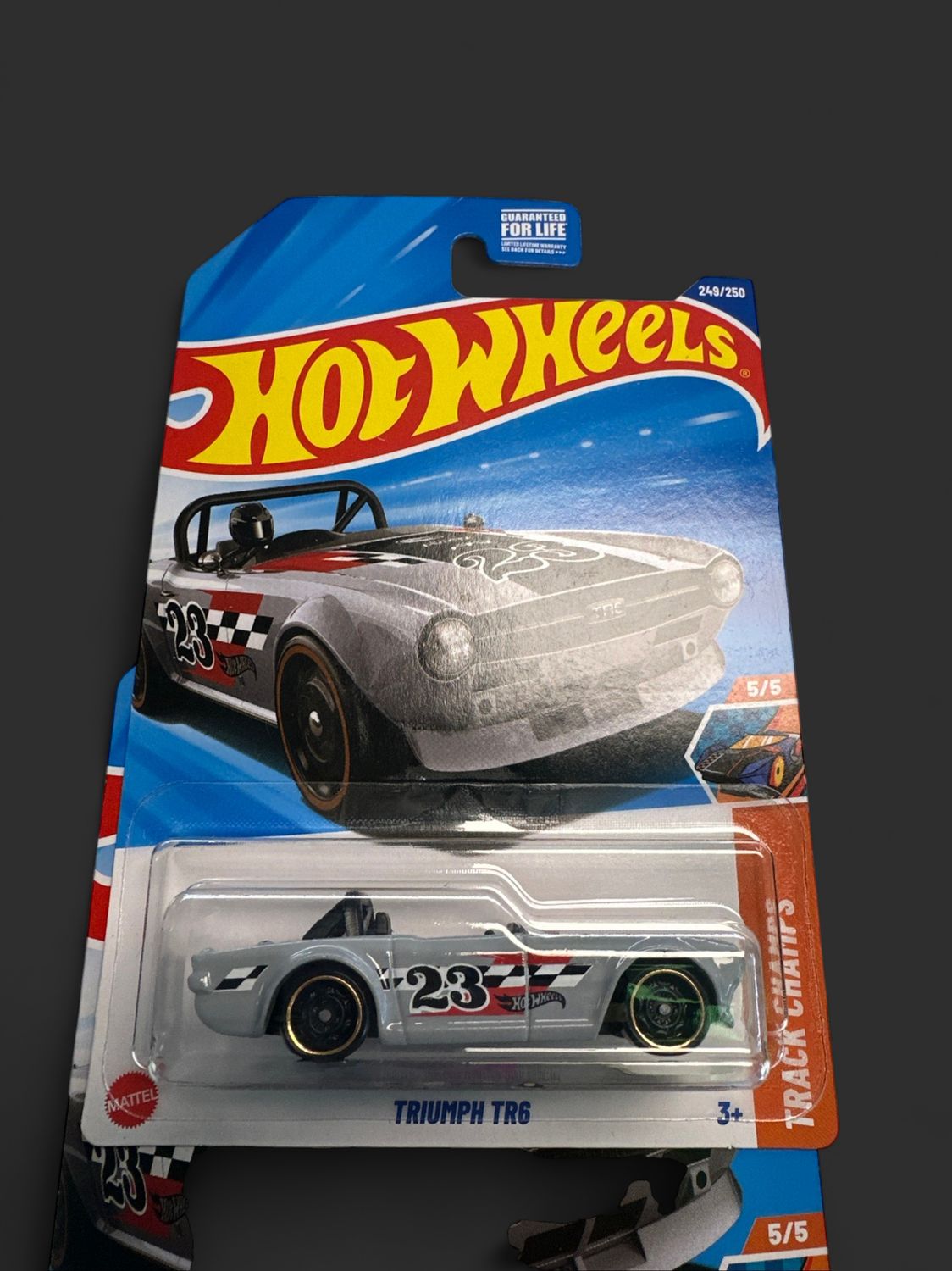 Hot Wheels 2025 Mainline Treasure Hunt Track Champs Triumph TR6 Gray #249