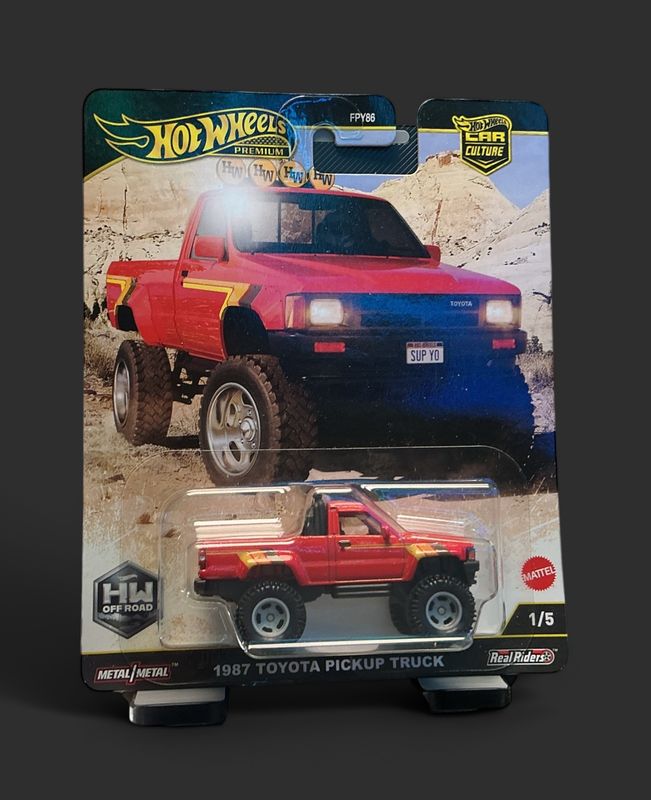 Hot Wheels Premium  1987 Toyota Pickup Truck Red 1/64 NIB 2024