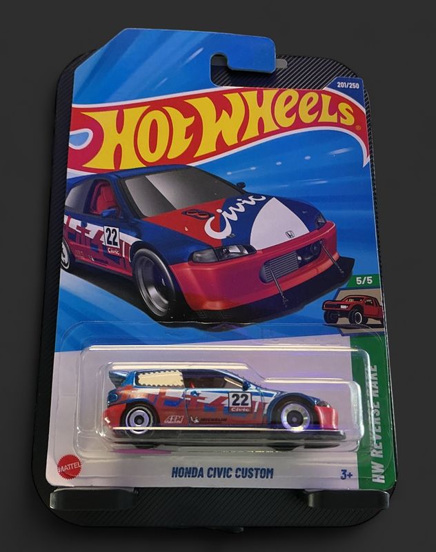 2025 Hot Wheels Honda Civic Custom Red #201/250 HW Reverse Rake K Case