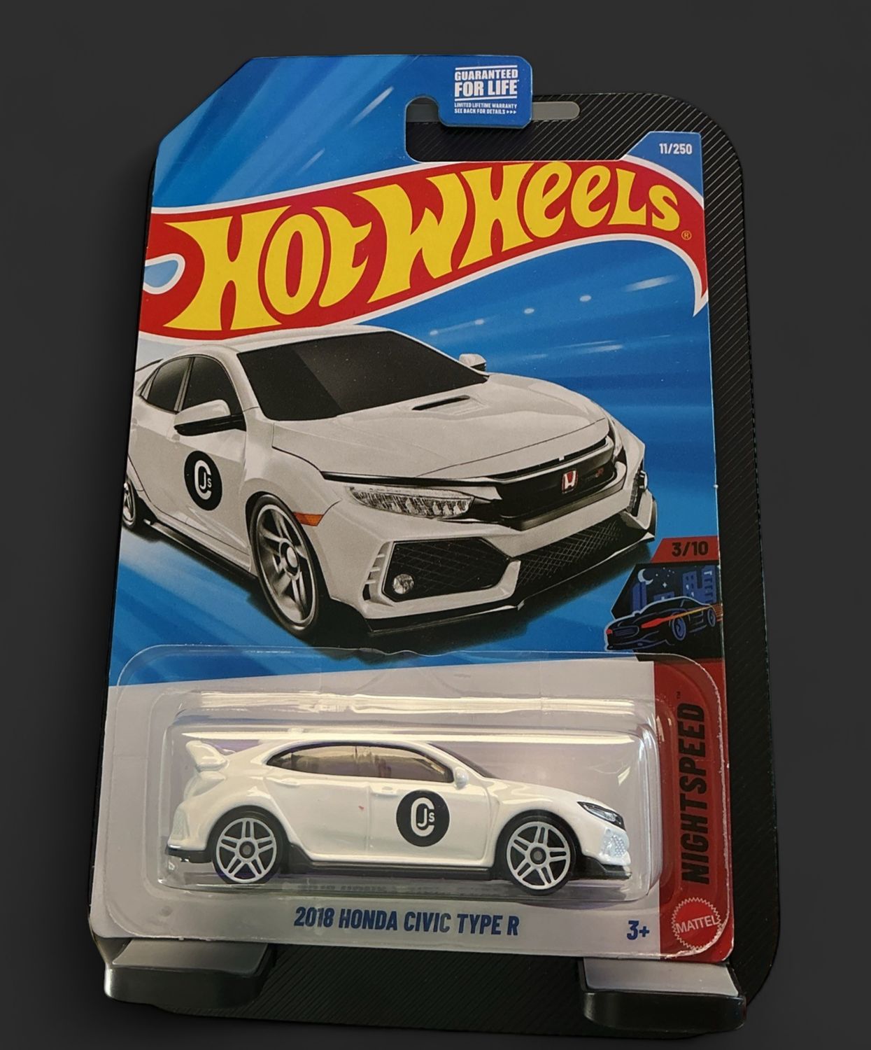 2026 Hot Wheels JDM gloss white 2018 HONDA CIVIC TYPE R 11/250 CJS night speed
