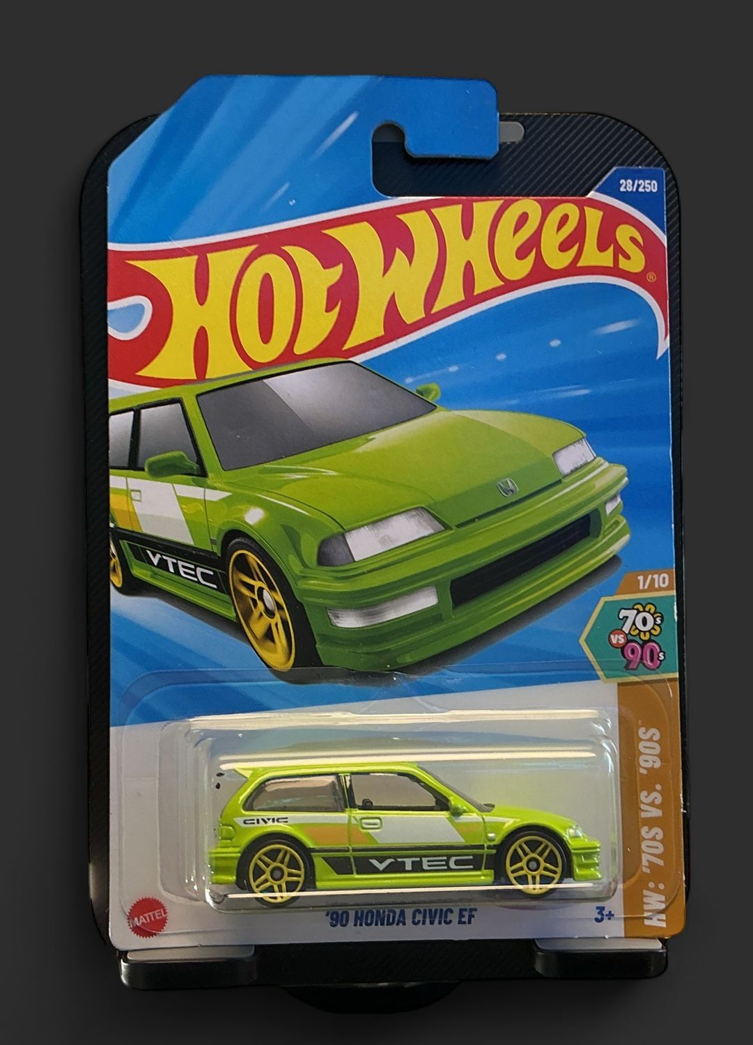 Hot Wheels -  '90 Honda Civic EF - Green - HW: ‘70s vs. ‘90s 1/10 - #28/250