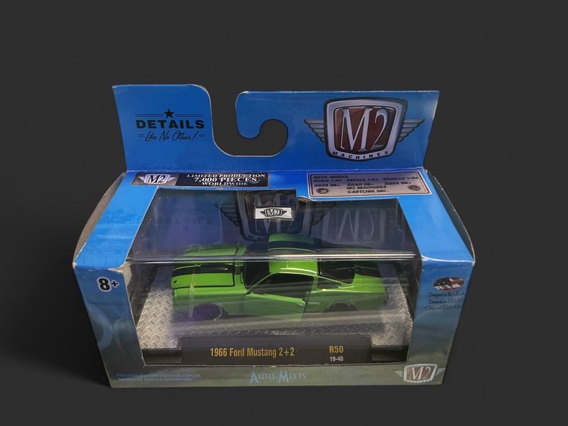M2 Machines 1/64 1966 Ford Mustangs 2+2 Green R50  NIB