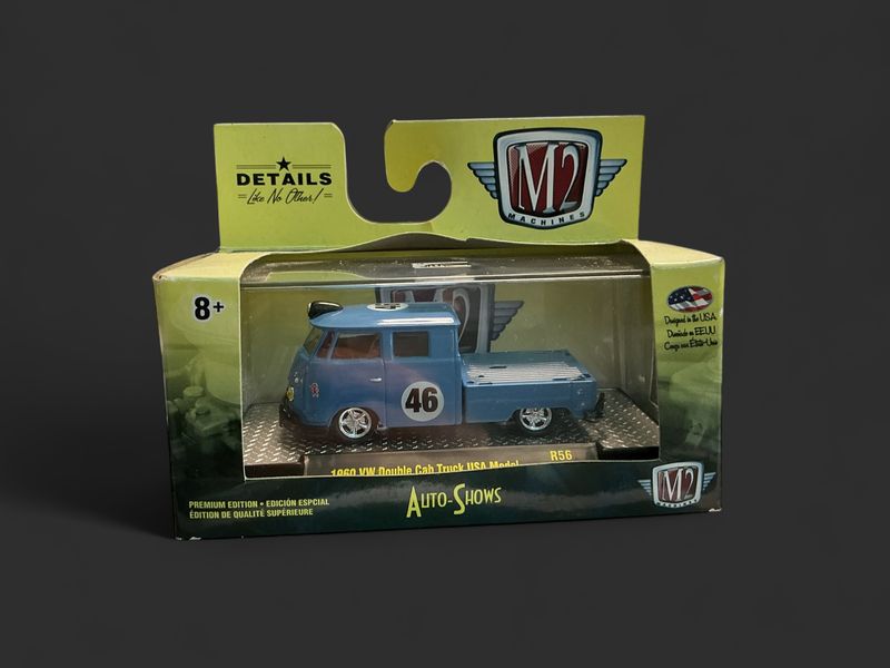 M2 Machines 1960 VW Double Cab Truck USA Model, NIP, blue, R56