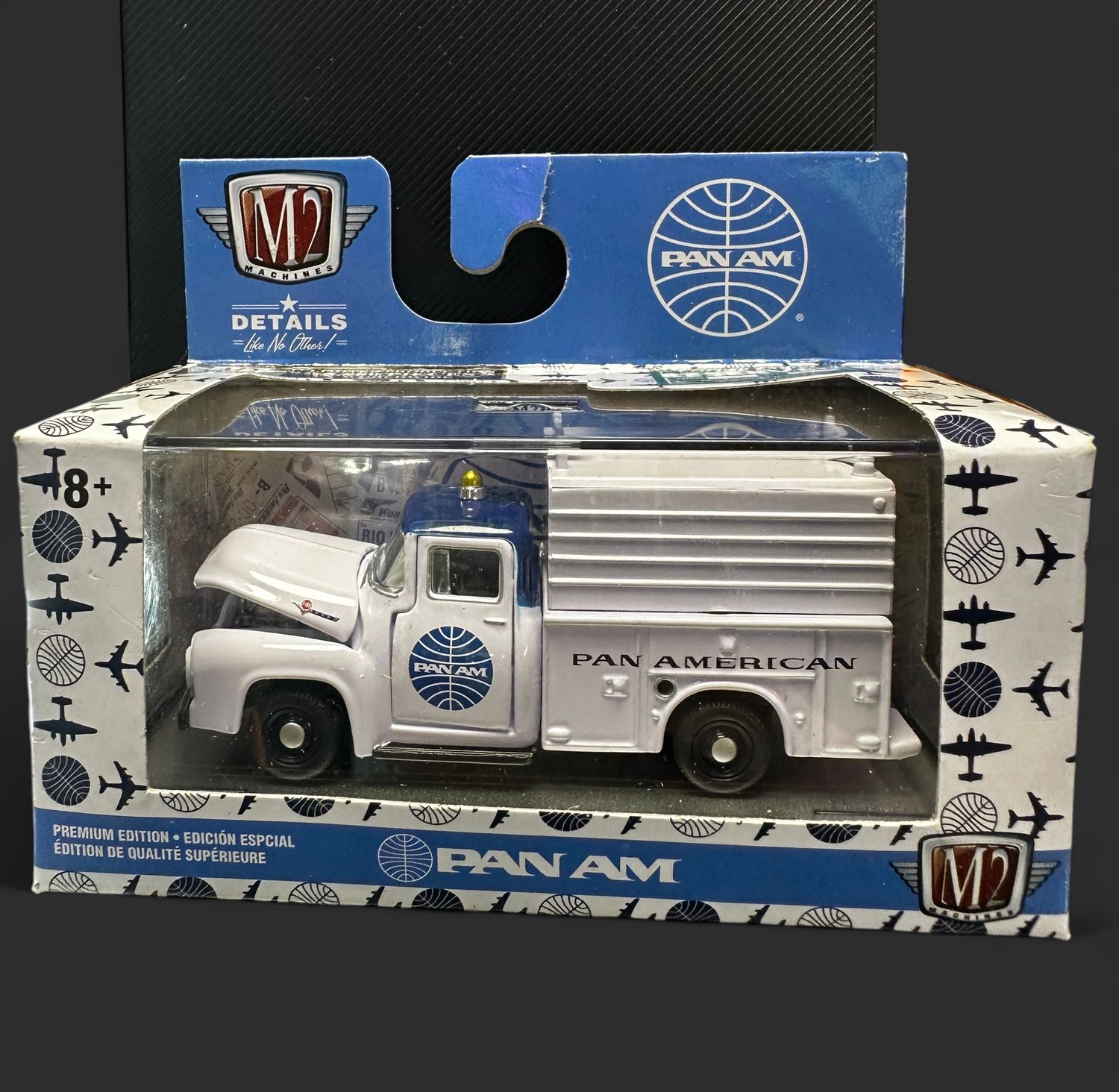 ✈️✈️M2 Machines Auto Thentics R57 1956 Pan Am Ford F-100 Utility Truck H26✈️✈️