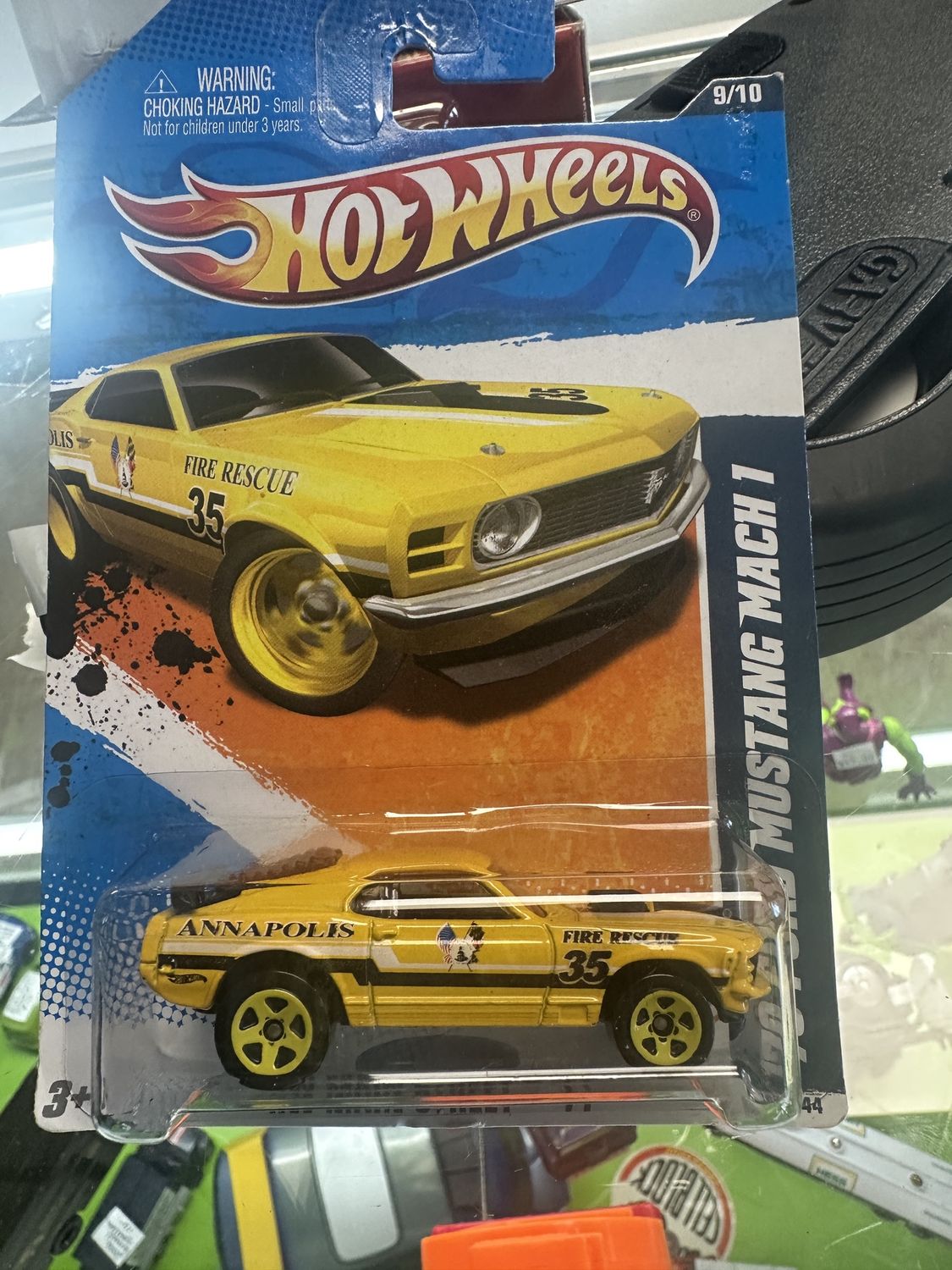 2011 Hot Wheels #169 HW Main Street 9/10 70 FORD MUSTANG MACH 1 Yellow Yellow5Sp