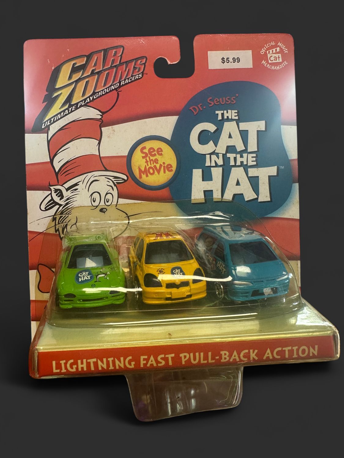 Rare Johnny Lightning Car Zooms The Cat In The Hat 3 Car Set Choro-Q