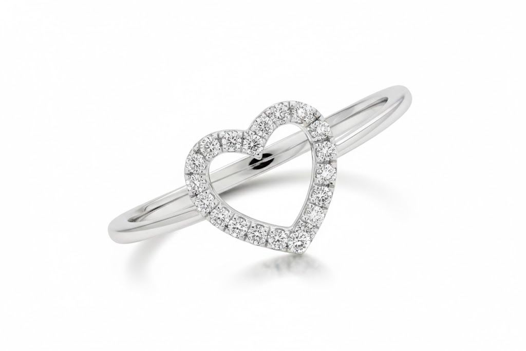 14KW .06TW DIA HEART RINGS