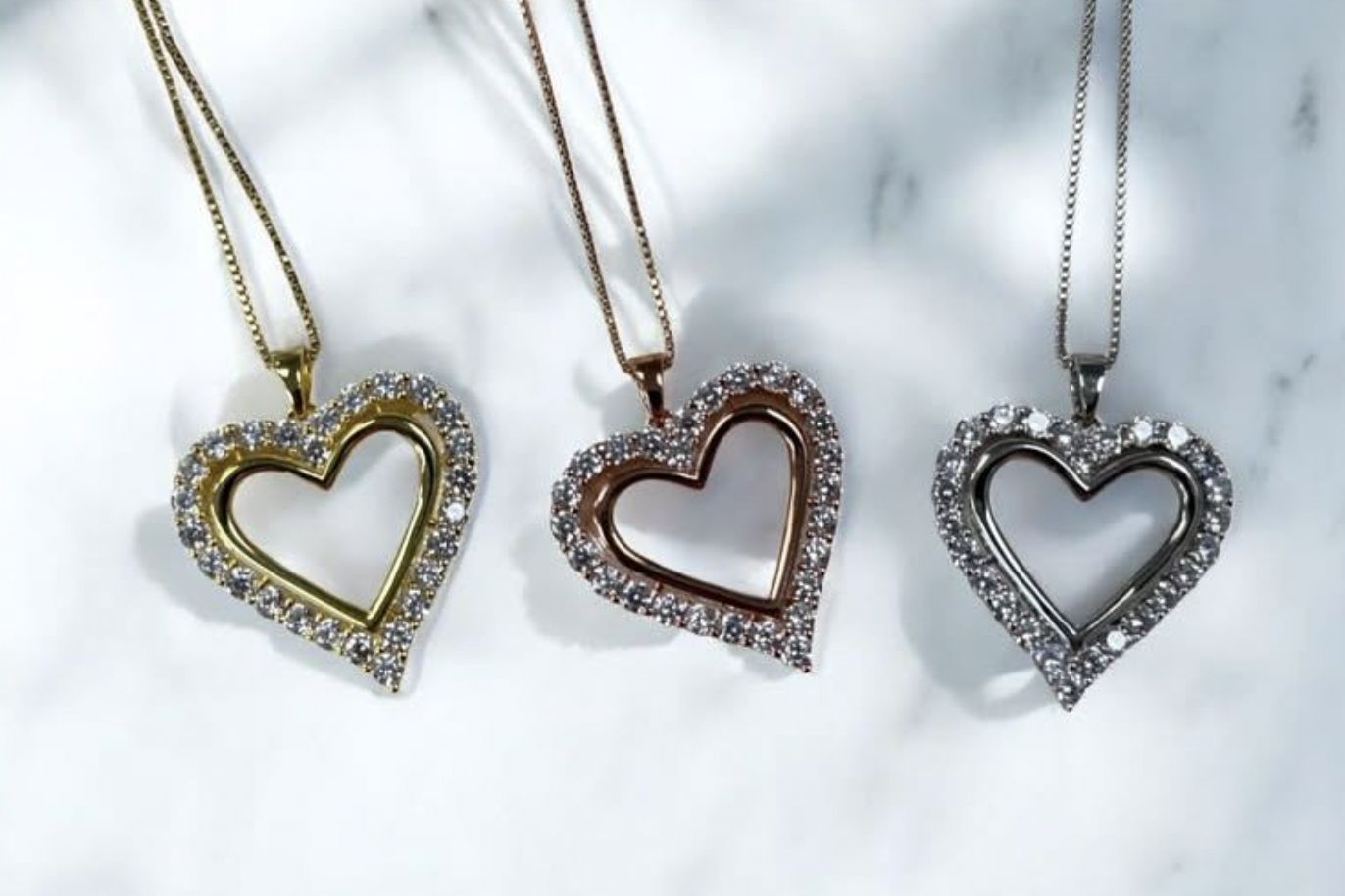 925 Heart CZ Pendants