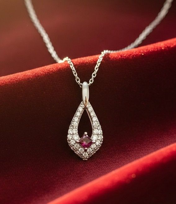 925 silver Created ruby Pendant