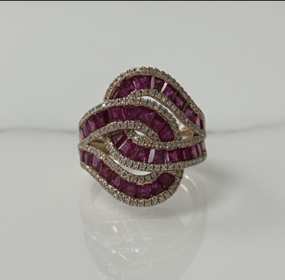 14KR EFFY 7.1G RUBY DIAMOND RING