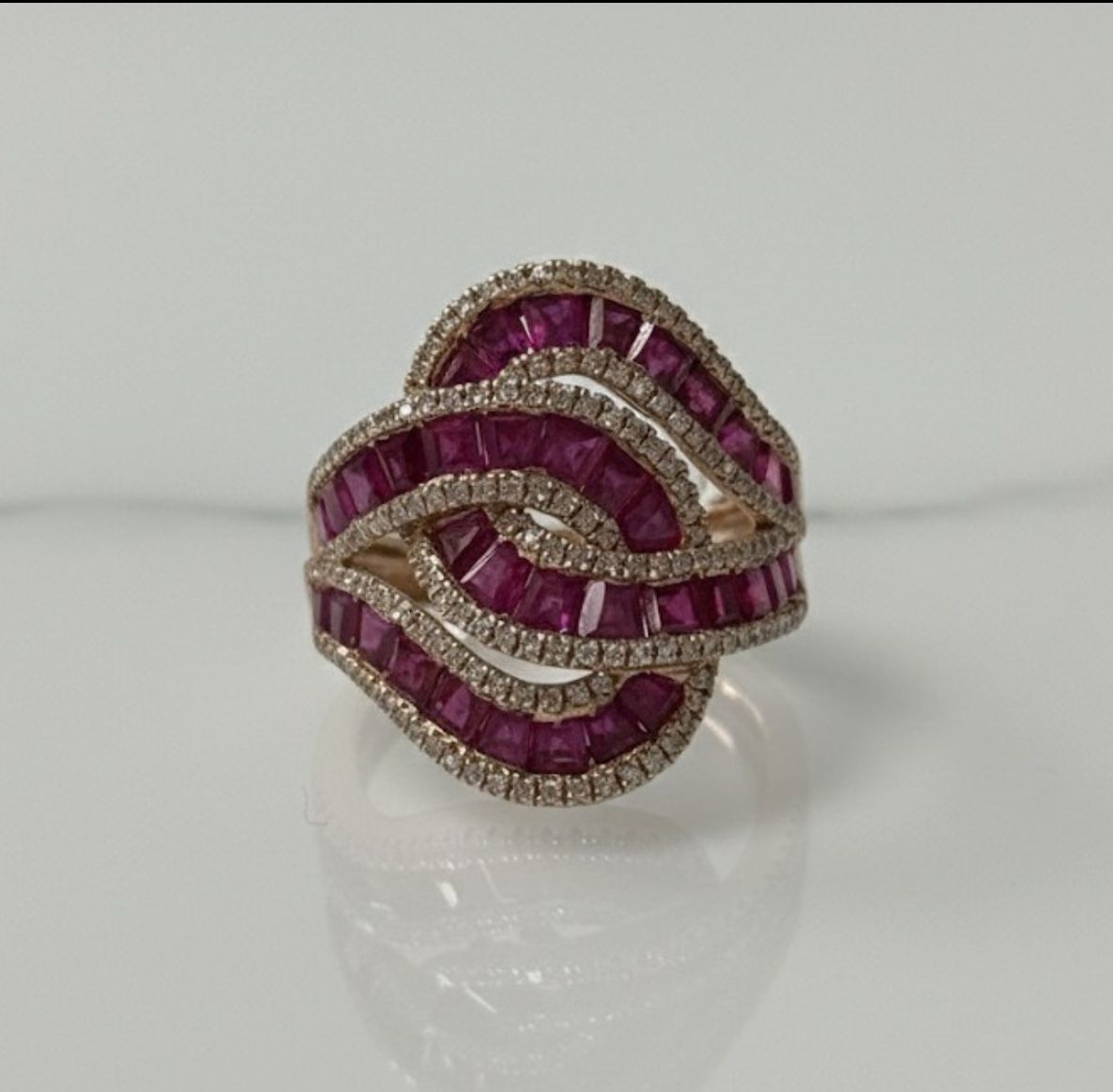 14KR EFFY 7.1G RUBY DIAMOND RING