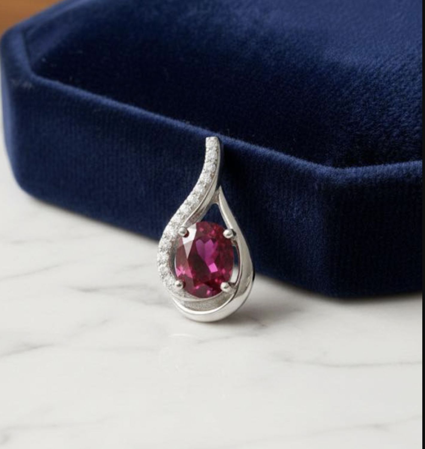 Silver Cr Ruby Pendant