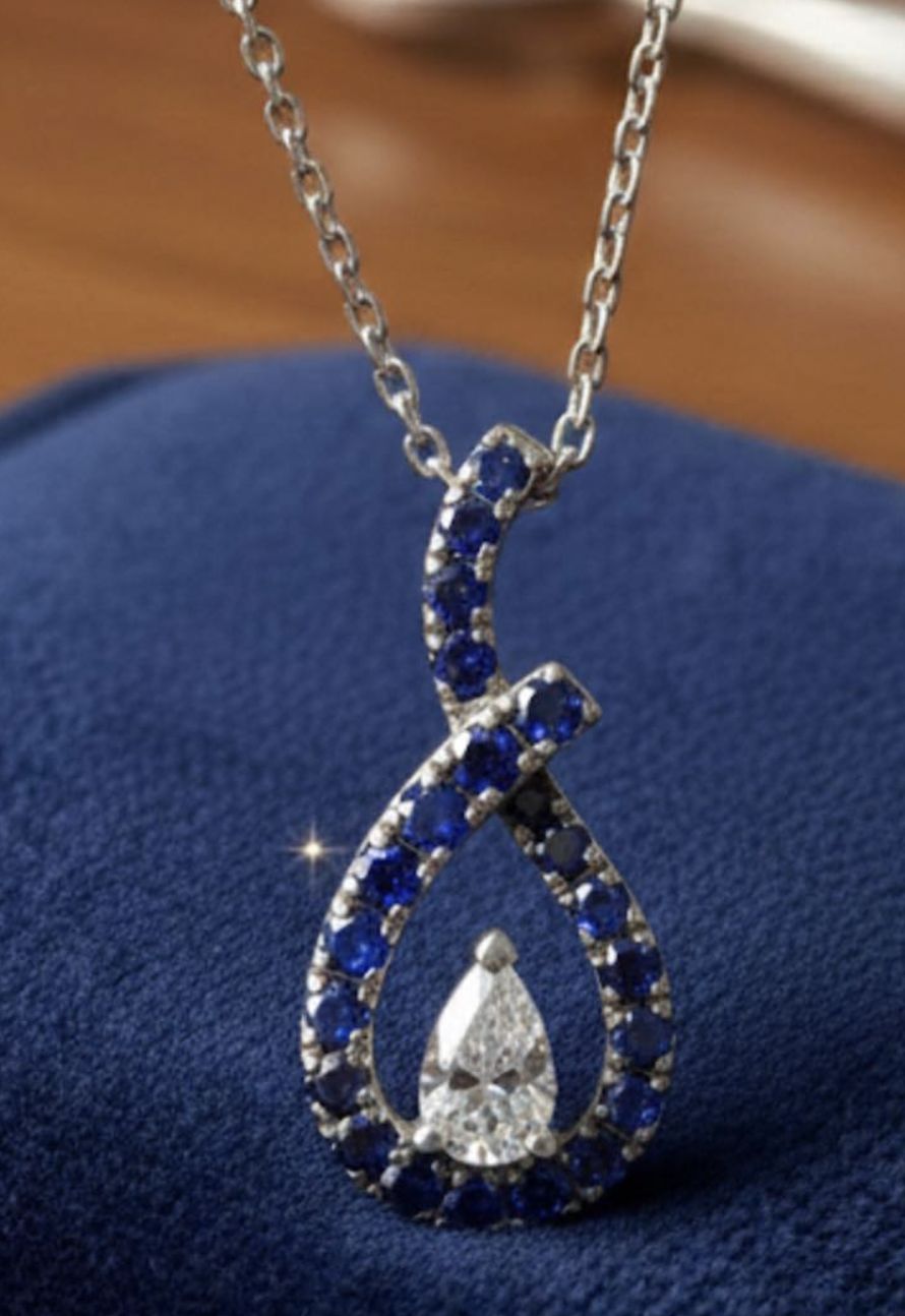 925 CR SAPPHIRE PENDANT