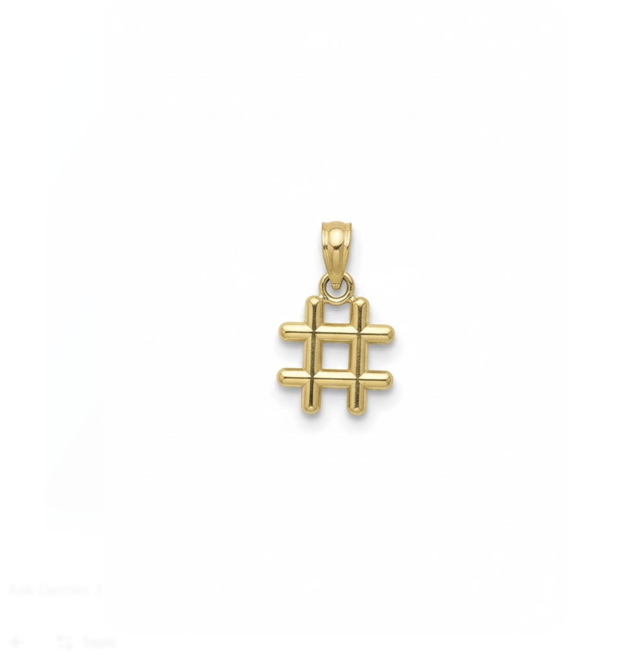 14KY HASHTAG 1.8G PENDANT