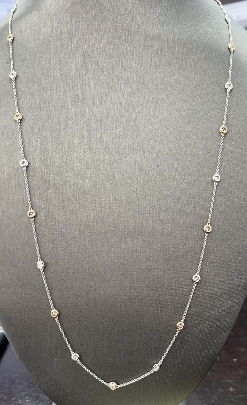 14K TRI TONE 1.78TW NATURAL DIA BY YARD NECK