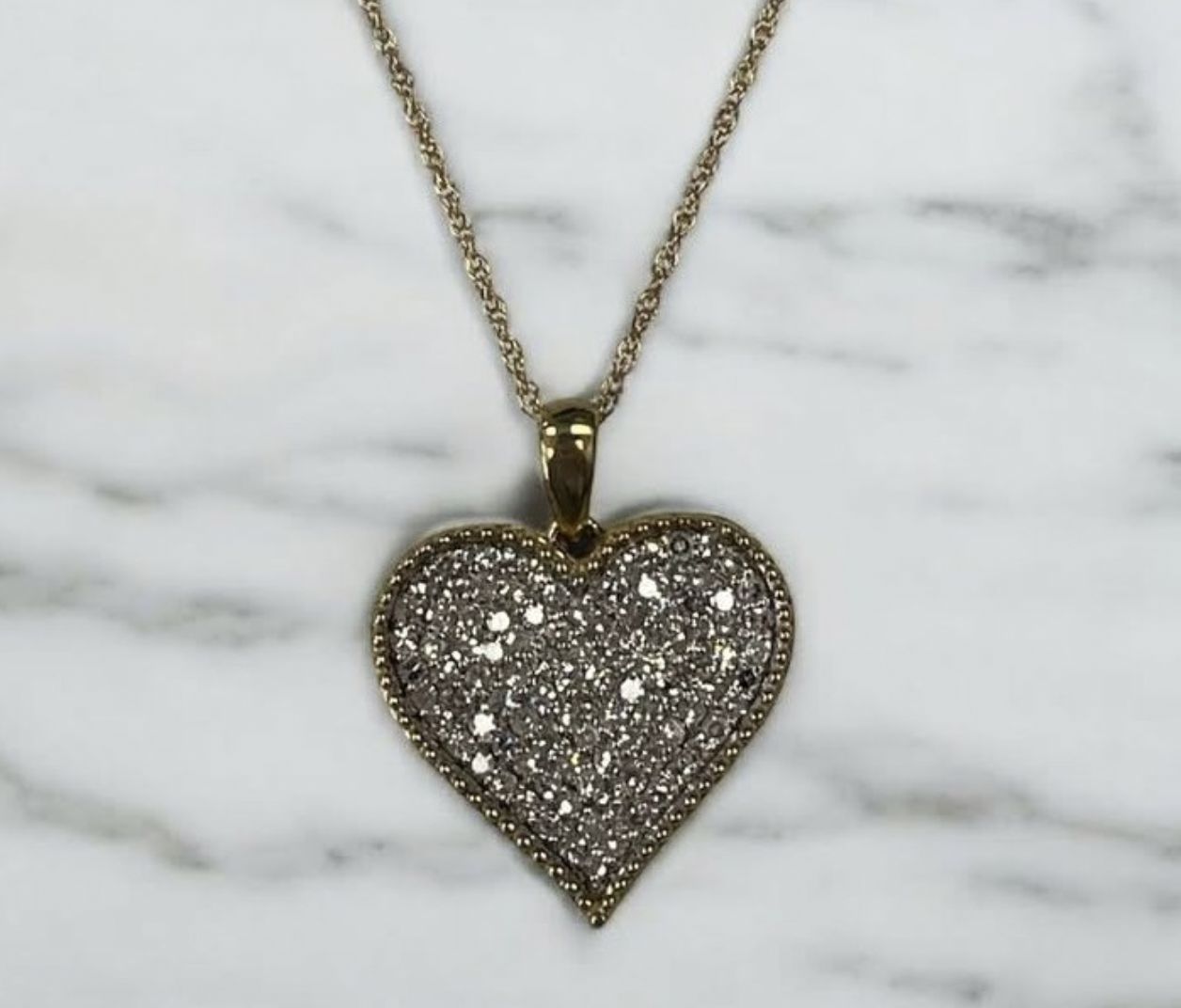 14KY .50TW DIAMOND HEART NECKLACE