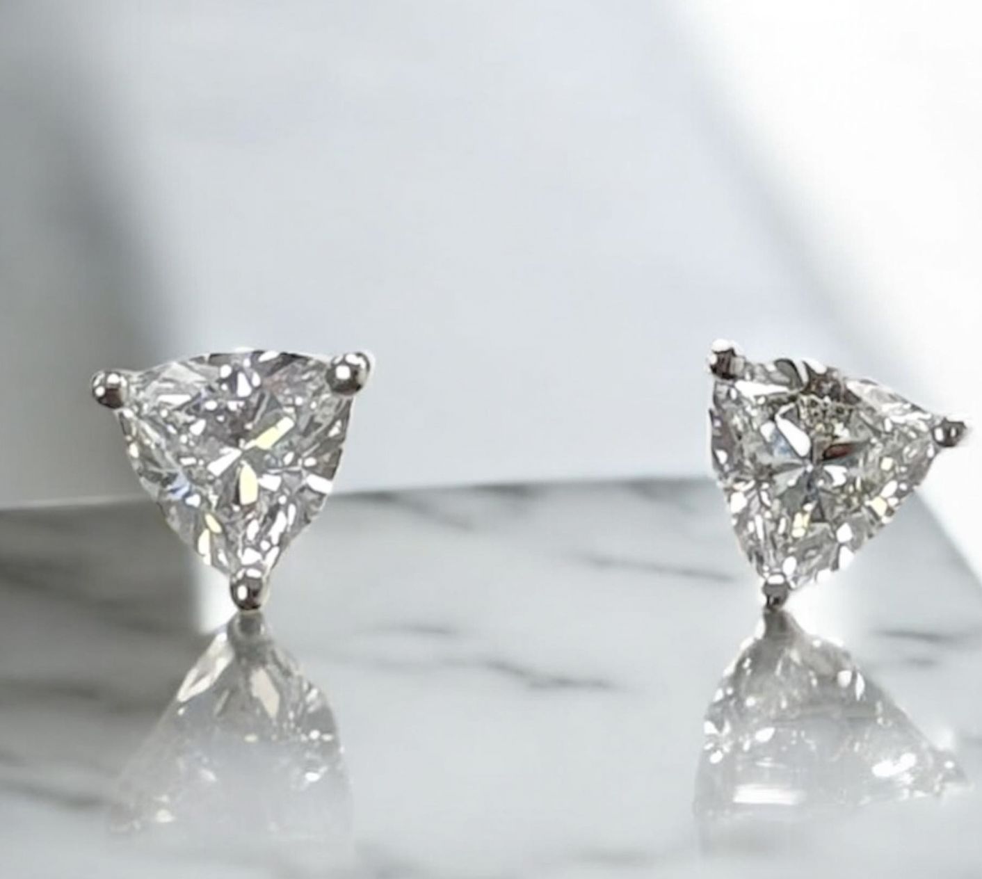 14k WG 1.00tw Lab Dia Trillion Ear