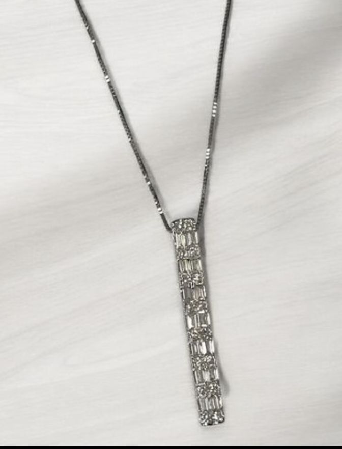 14KW .50CTTW LAB BAR PENDANT